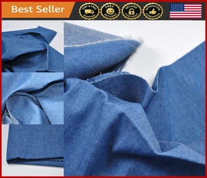Denim Chambray Stoff 4,8 Unzen 100 % Baumwolle, 56" breit, Meterware, Indigoblau - Bild 1 von 6