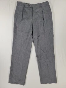 Pantalones de vestir Daniel Cremieux Loro Piana 100 % lana para hombre 32R gris 31” entrepierna usados en excelente estado - Imagen 1 de 9
