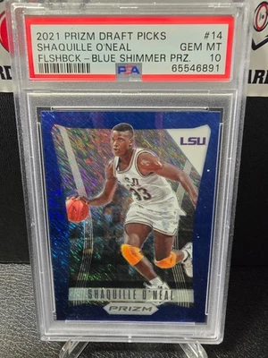 Prizm Draft Picks 2021 Blue Shimmer/13 Shaquille O'Neal #14 PSA 10 POP 1 Foto 1 de 2