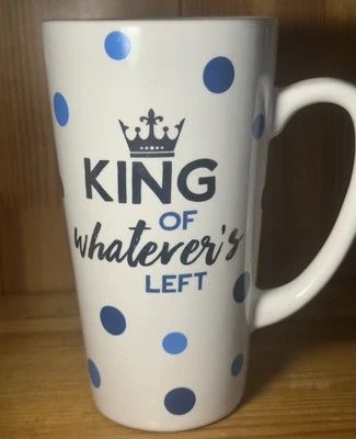 Керамическая кофейная кружка чашка - король всего, что осталось - 16 унций - юмор - золотой акцент - Изображение 1 из 4