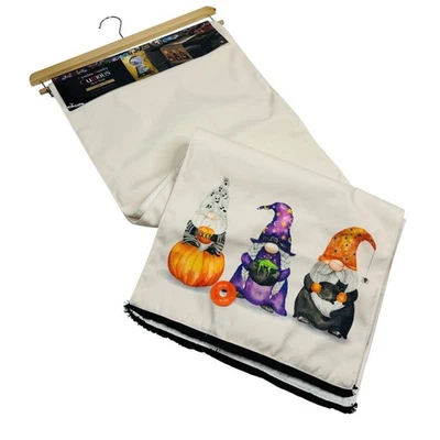 Cynthia Rowley Curious Halloween Witch Gnomes Light Up 72in Table Runner - Image 1 of 3