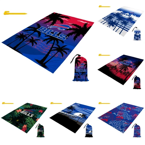 Buffalo Bills Beach Blanket Sandproof Beach Mat Lightweight Quick Drying Mat Cover