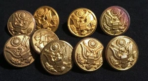 Lot of 9 Antique Great Seal Buttons Scovill Mfg & Waterbury Buttons - Picture 1 of 10