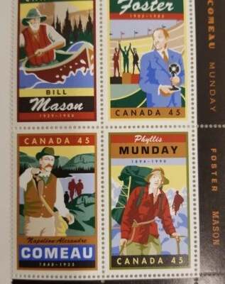 HISTORY = COMEAU, MUNDAY, MASON, FOSTER = Canada 1998 #1753a MNH UL BLOCK - Image 1 of 2