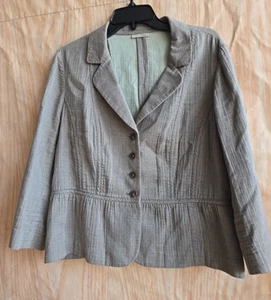 Halogen Nordstrom COTTON Blazer GRAY BUTTONS "NO TAGS" MEDIUM - Picture 1 of 9