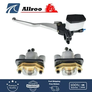 For Arctic Cat 250 300 400 500 Front Brake Calipers Pads + Brake Master Cylinder - Picture 1 of 10