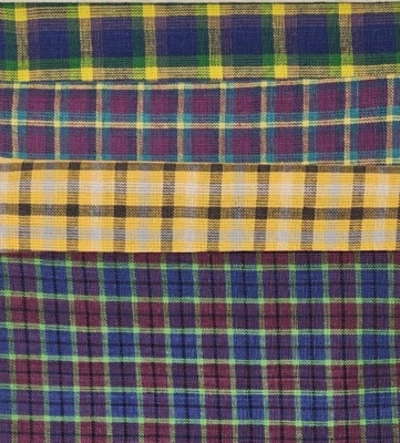 Cuartos de grasa de tela casera brillante 4 patrones de algodón en total 1 yarda Foto 1 de 2