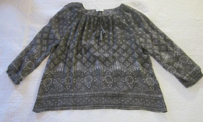 Женский топ Joie размер S коричневый богемный принт полупрозрачные шелковые кисточки - Изображение 1 из 4