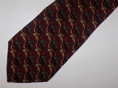 NATURA Silk Necktie Leaping Lizards 59" x 3 3/4" - Image 1 of 3