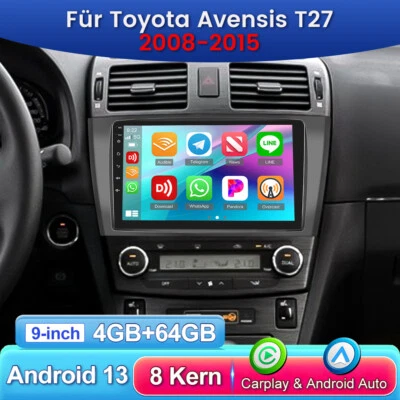 4+64GB Für Toyota Avensis T27 2008-2015 Android 13 Autoradio GPS NAVI BT WIFI - Bild 1 von 4