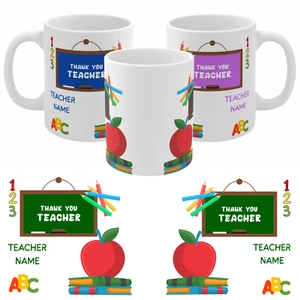 TEACHER MUG PERSONALISED - THANK YOU TEACHER - TEACHERS NAME - GIFT SCHOOL - Picture 1 of 22