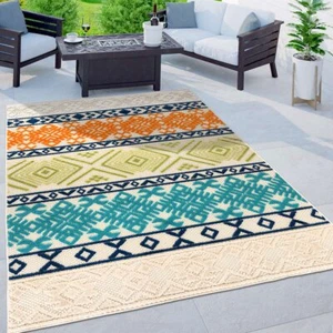 Rugshop Vienna Bohemian Non-Shedding Patio Deck Backyard Indoor/Outdoor Area Rug - Picture 1 of 9