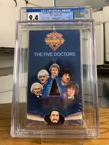 CGC Graded 9.4 A+ Doctor Who The 5 Doctors VHS 1991 CBS FOX Slipcase(95 Fox WMs) - Picture 1 of 4