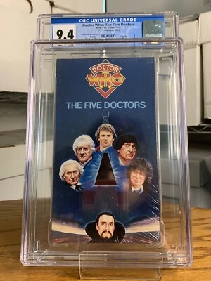 CGC Graded 9.4 A+ Doctor Who The 5 Doctors VHS 1991 CBS FOX Slipcase(95 Fox WMs) - Image 1 of 4