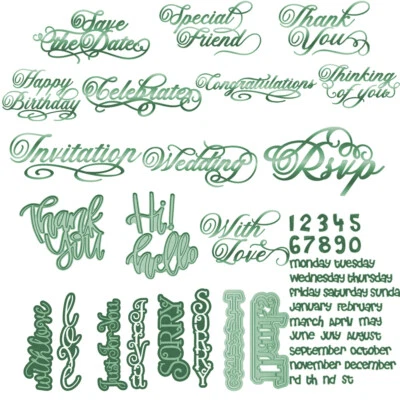 Words Sentiment Date Cutting Dies Stencil Scrapbooking Stencil Album Embossing  - image 1 of 4