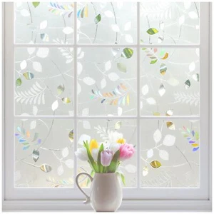rabbitgoo Window Privacy Film Frosted Sticker Autumn Leaf Decorative Stained - Picture 1 of 9
