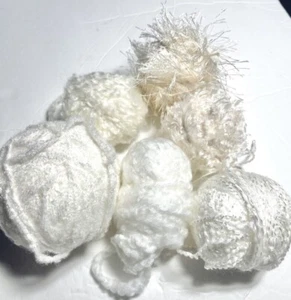UNBRANDED YARN. Lot Of 6.  WHITE  BOUCLE / eyelash . I Combine Ship,Read Detail - Picture 1 of 2