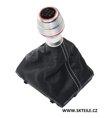 Schaltknauf ALU Audi A3/S3 Manschette schwarzes Leder Silberfaden 8V0863278G - Bild 1 von 4