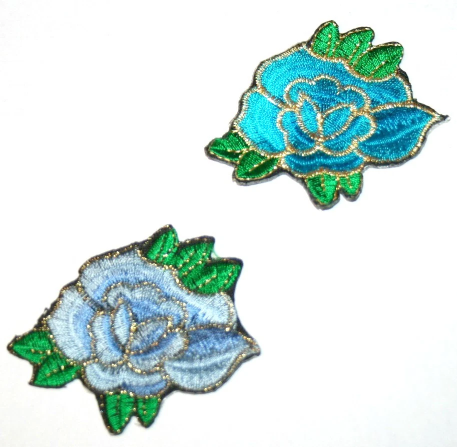 Two Flowers Embroidery Sew, Iron On Patch for Clothes, Jeans, Bag DIY - Image 1 of 1