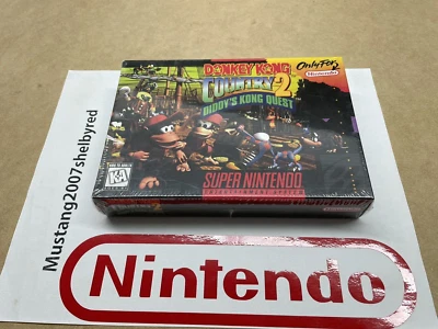 Snes Super Nintendo Donkey Kong Country 2  V-Seam New Factory sealed - Image 1 of 4