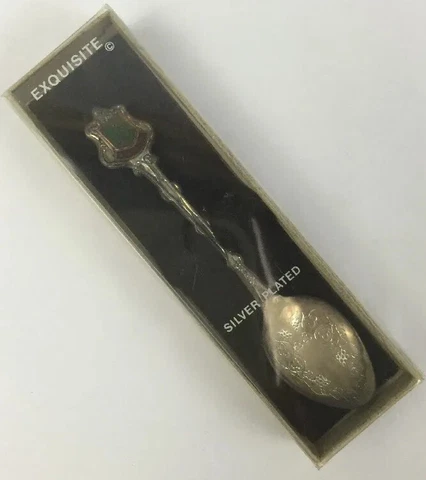 Buxton GREAT BRITAIN STERLING SILVER & ENAMEL SOUVENIR SPOON Vintage Cover