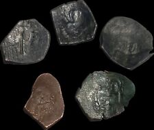Lot Of 5 Byzantine Trachy Cup Coins 600-1200 AD