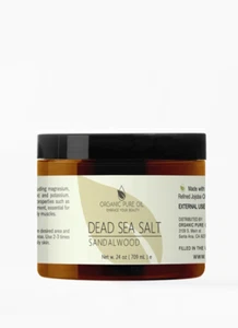 Organic Sandalwood Dead Sea Salt Body Scrub 100% All Natural with Pure Vitamin E - Picture 1 of 1