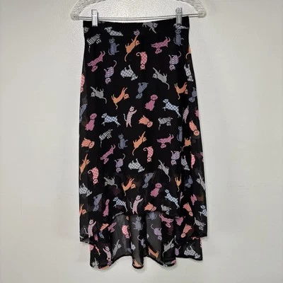 Disney Designed GIRLS Multi Color Cat Dog Print High Low Maxi Skirt Size XL - Image 1 of 4