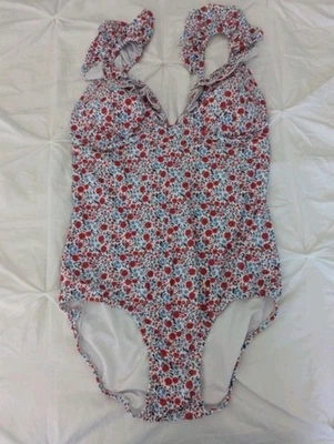 Serendipity by Shrimp & Grits One Piece Swimsuit XL Red White Blue Floral New - Image 1 of 4