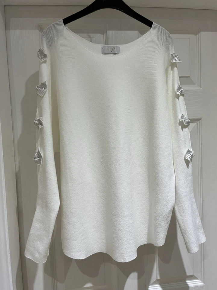 Quiz White Evening Jumper Size 14 - Image 1 of 3