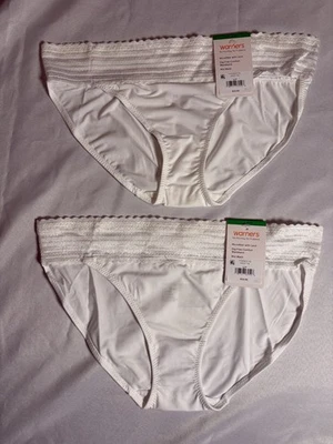 NUEVO Bikini de encaje Warners Sin pellizcos sin problemas WR5509 2 pares para mujer talla grande 7 Foto 1 de 4