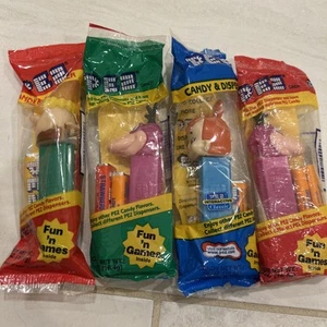 Vintage Flintstones PEZ Dispensers Lot Of 4 - Barney, Pebbles & 2 Dino - Picture 1 of 1