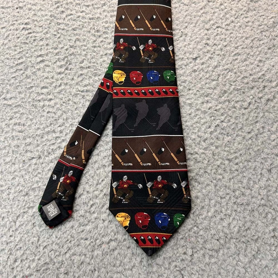 Corbata de hockey sobre hielo puritana negocios iglesia deportes impresión gráfica Foto 1 de 4