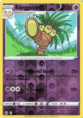 2023 Pokémon Crown Zenith #058/159 Exeggutor Reverse Holo - Image 1 of 3