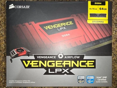 CORSAIR Vengeance LPX 64GB (4x16GB) 3733 MHz DDR4 *CL17 *B-Die ver 4.31 with FAN - Image 1 of 4