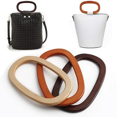 Oval Taschenhenkel Aus Holz Handtaschenhenkel  Gehäkelte Tasche - Bild 1 von 4