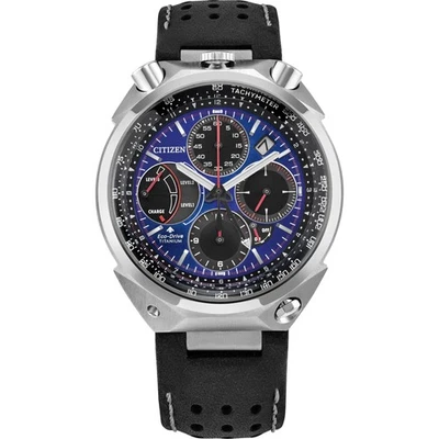 Relógio Citizen masculino Promaster Tsuno Racer cronógrafo pulseira de couro preto AV0088-01L - Imagem 1 de 3