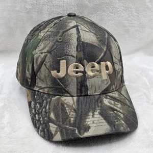 VINTAGE Jeep Hat Cap Adjustable Camo Strap Back Realtree Outdoors Off road Mens - Picture 1 of 6