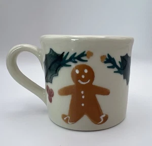 Vintage 1982 Hartstone Pottery Gingerbread Man & Holly Small Mug 3” Christmas - Picture 1 of 9