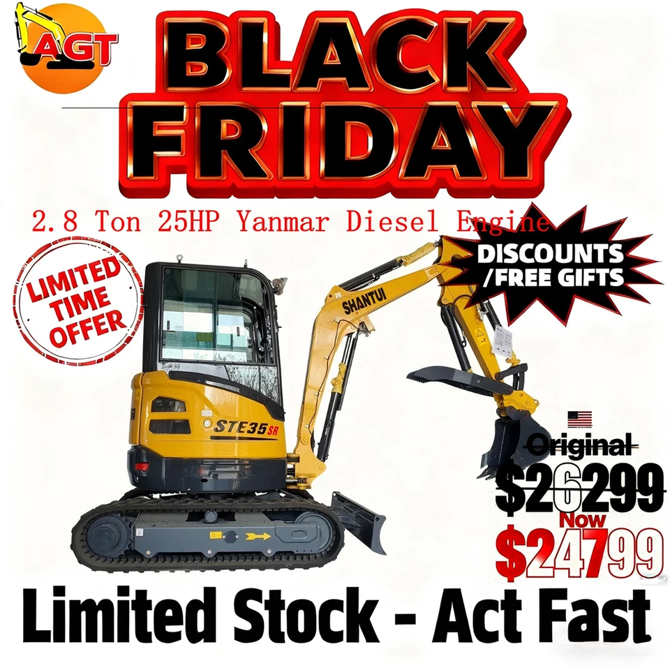 Miniexcavadora Shantui STE35SR pulgar hidráulico Yanmar motor diésel 25 hp aire cálido Foto 1 de 4