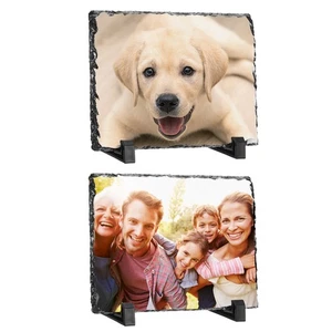 Sublimation Ardoise vierge, 2 Pcs Sublimation Rectangulaire Pierre, Blanc, 7,8 x 11,8" - Photo 1/8