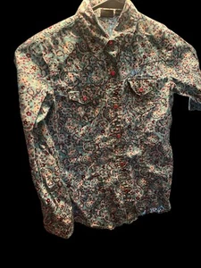 Cruel Girl Western Turquoise With Pink Pearl Snaps Shirt  Size 6-7 Girls - Picture 1 of 5