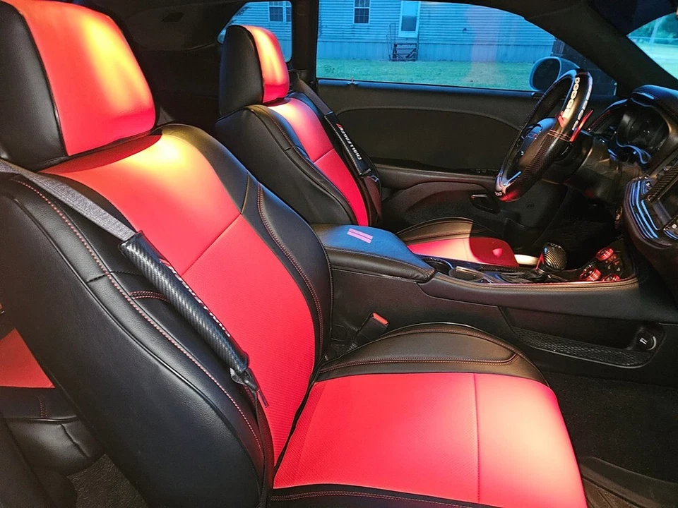 JUEGO COMPLETO DURADERO COJÍN ASIENTO COCHE PERSONALIZADO PARA DODGE CHALLENGE MOTOPTES 2015-2023 Foto 1 de 4