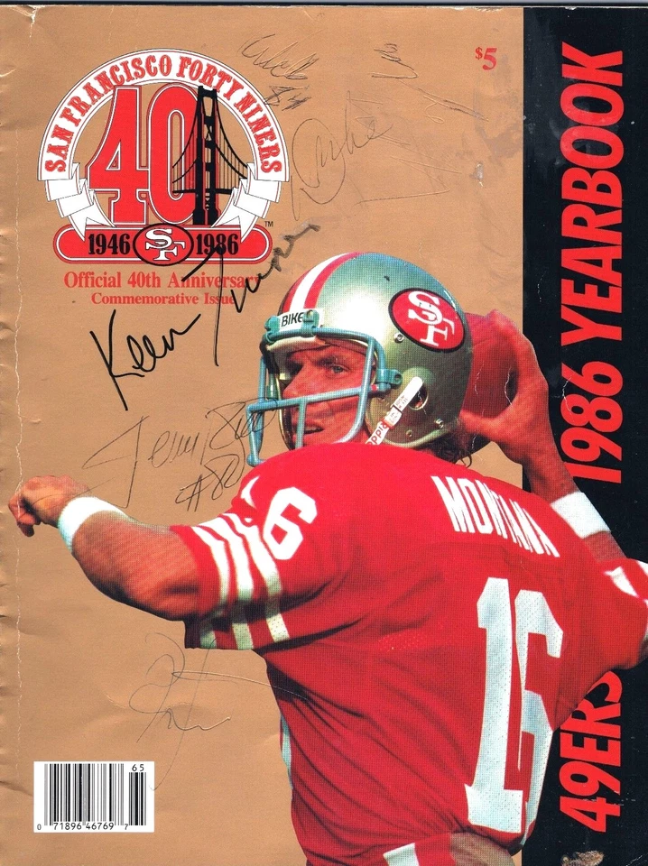 Jerry Rice Ronnie Lott Keena Turner Signed Autographed SF 49ers Football Program - Image 1 of 1