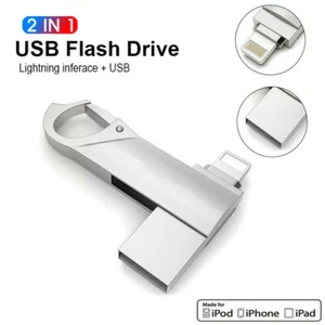 2 In 1 USB 3.0 Flash Pen Memory Stick iPhone Backup Thumb Drive OTG 512GB 128GB - Afbeelding 1 van 17