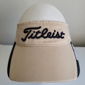 Titleist Golf Hat Sun Visor Adjustable Strapback Tan Blue - Picture 1 of 10