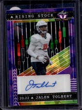 2022 Leaf Valiant Jalen Tolbert Rising Stock Purple Crystal Auto Autograph #9/10