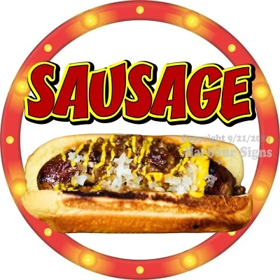 HARBOUR SIGNS Sausage DECAL (Choose Size) Concession Food Truck Vinyl Sticker c2