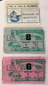 LOT 3 X Vintage Bullfighting Ticket 1967  & 77 - Picture 1 of 2