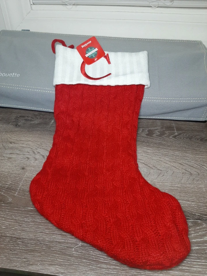 Wondershop Knit Monogram Christmas Winter Holiday Stocking Red Letter H 18”